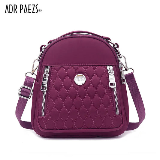 Waterproof Nylon Handle Travel Backpack Plaid Thread Mochila Feminina