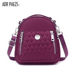 Waterproof Nylon Handle Travel Backpack Plaid Thread Mochila Feminina