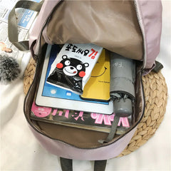 Women's Anti-theft Backpack Waterproof Nylon Solid Shoulder Bags