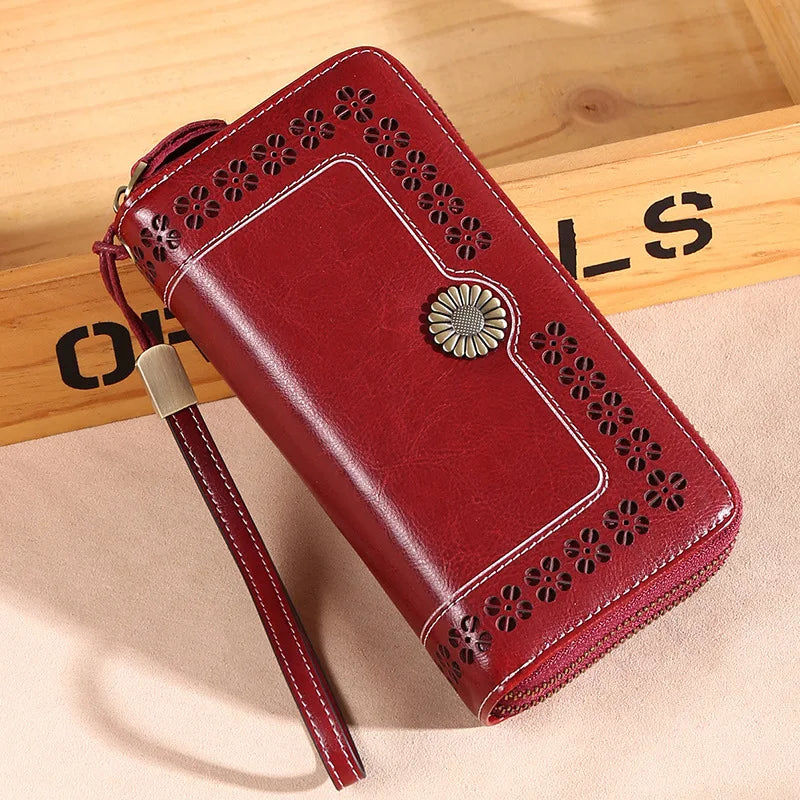 Leather Women Wallet Long Clutch Bag Rfid Blocking Wallet Ladies Wallet