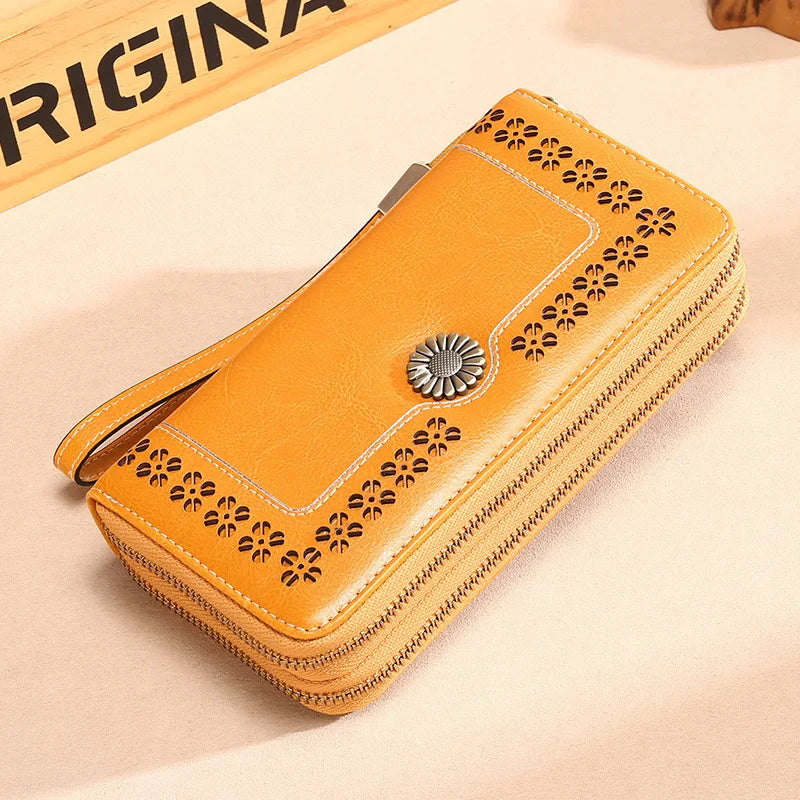Leather Women Wallet Long Clutch Bag Rfid Blocking Wallet Ladies Wallet
