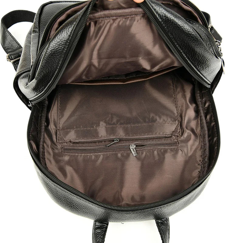 Women Leather Backpacks Shoulder Bag High Capacity for Travel