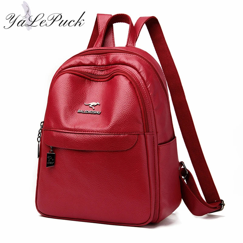 Hot Women Leather Backpacks Women Shoulder Bag High Capacity Backpack