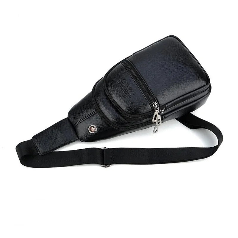 Men's Sports Chest Bag Crossbody Black/Brown XZ-100