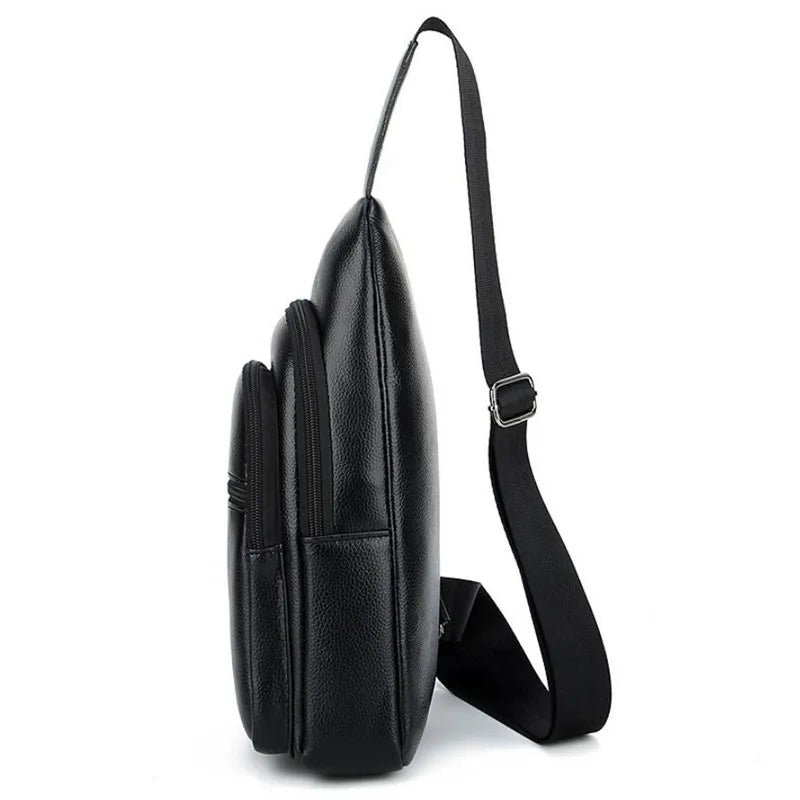 Men's Sports Chest Bag Crossbody Black/Brown XZ-100