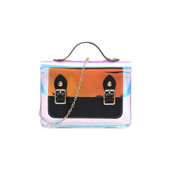 Double Buckle Sequined PVC Jelly Crossbody Shoulder Bag