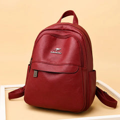 Leather Ladies Travel Backpack Casual Large Capacity Bagpack