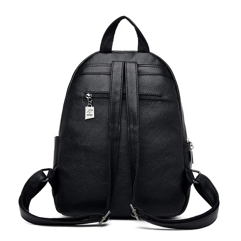 Leather Backpacks High Ladies Bagpack Casual Large Capacity Travel Back Pack