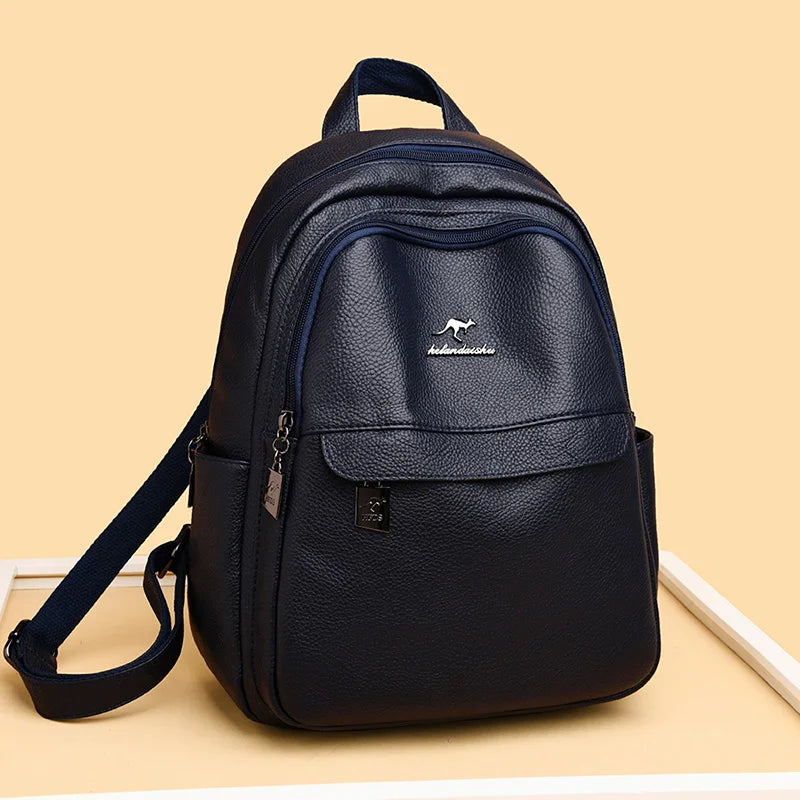 Leather Backpacks High Ladies Bagpack Backpack Casual Large Capacity