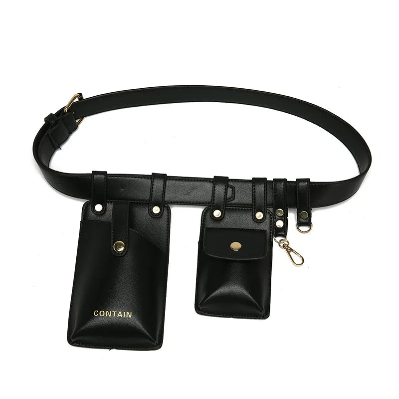 Women's Leather Belt Bag Shoulder Chest Fanny Pack