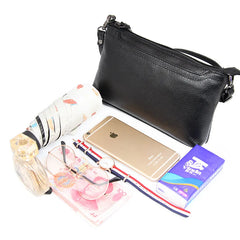 Genuine Leather Square Shoulder Bag with Lock for Women