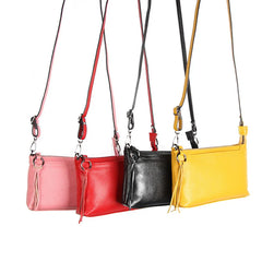 Genuine Leather Square Shoulder Bag with Lock for Women