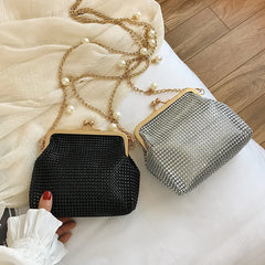 Vintage Hollow Female Bag Diamond Evening Purse for Wedding Party