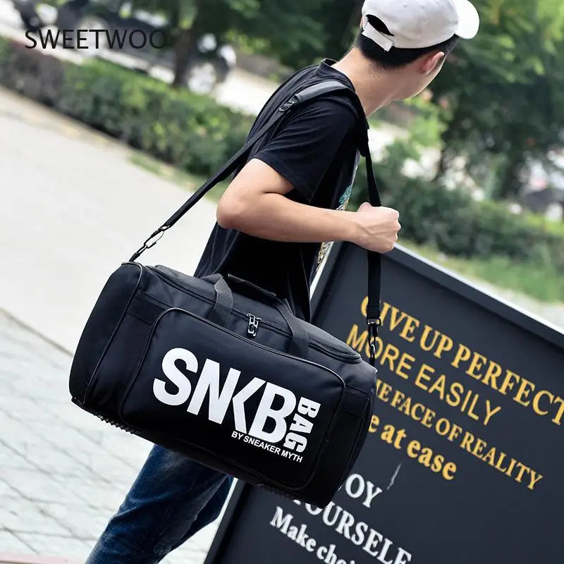 Men Women Gym Bag Sneaker Shoes Compartment Waterproof Duffel Bags