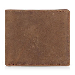 Vintage Cowhide Mens Wallet Crazy Horse Leather Man Purse Male Credit&id