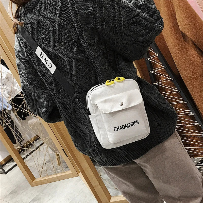 Canvas Shoulder Bag Casual Tote Outdoor Zipper Handbag