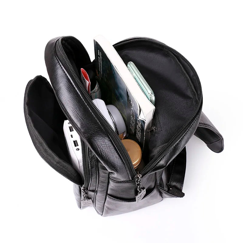 Studded Leather Backpack for Teen Girls School Bags