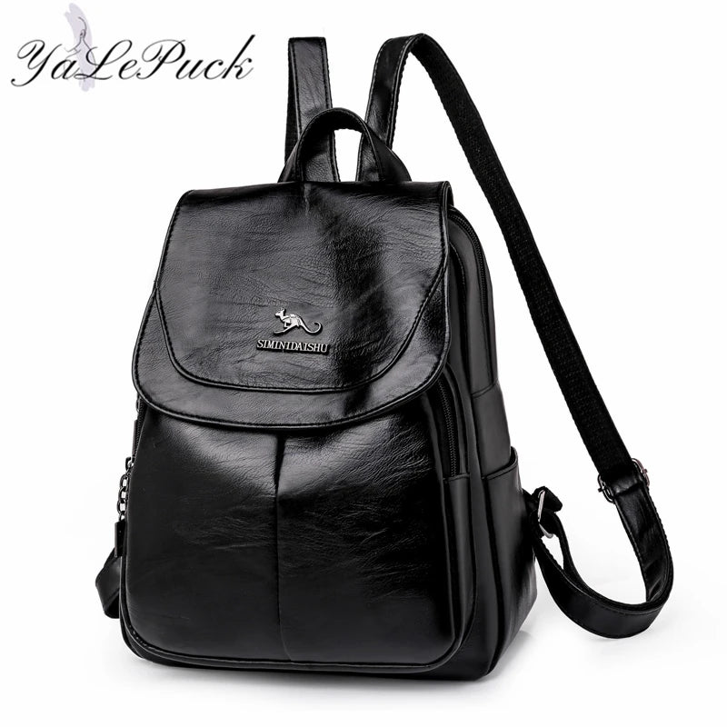 Studded Leather School Backpack for Teen Girls, Small Travel Shoulder Bag