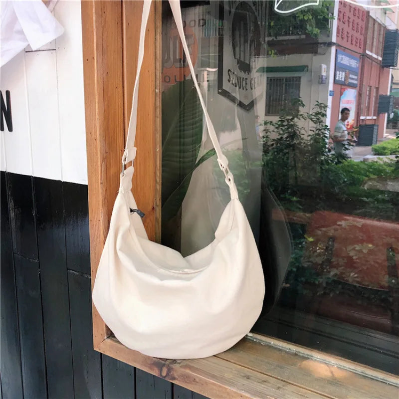 Winter Canvas Hobos Bag Female Tote Casual Large Capacity Messenger Bag