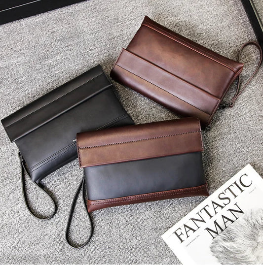 Men Large Capacity Clutch Briefcase Youth Envelope Bag