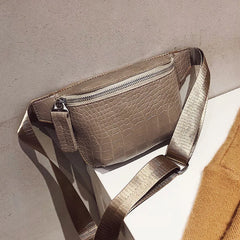 Crocodile Pattern Women's Belt Bag & Mini Messenger Chest Bag