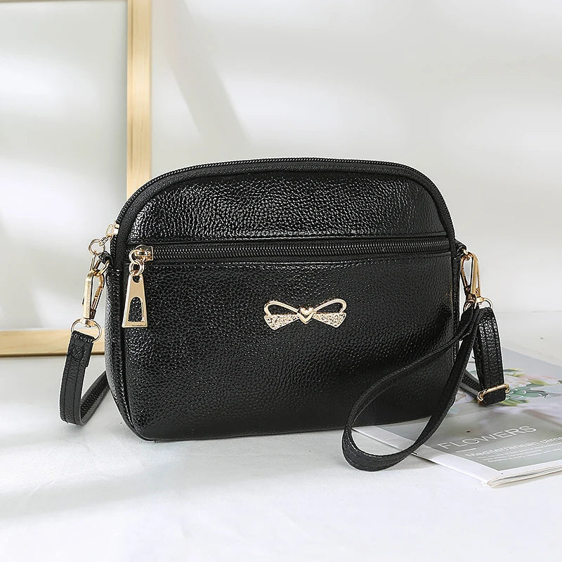 Soft PU Leather Ladies Messenger Bag Large Capacity Single Shoulder Handbag