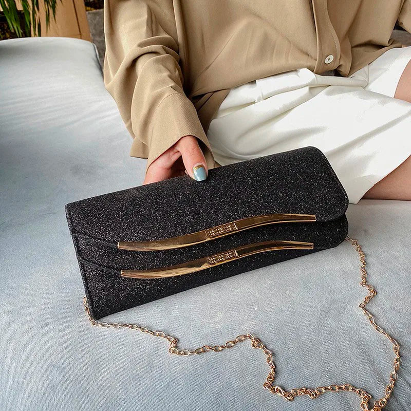 Sequined Envelope Clutch Evening Bags Wedding Purse Handbag FTB268