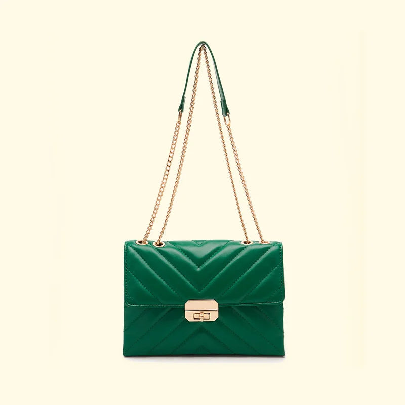 Vintage Chain Women Messenger Bag Lingge Underarm Bag