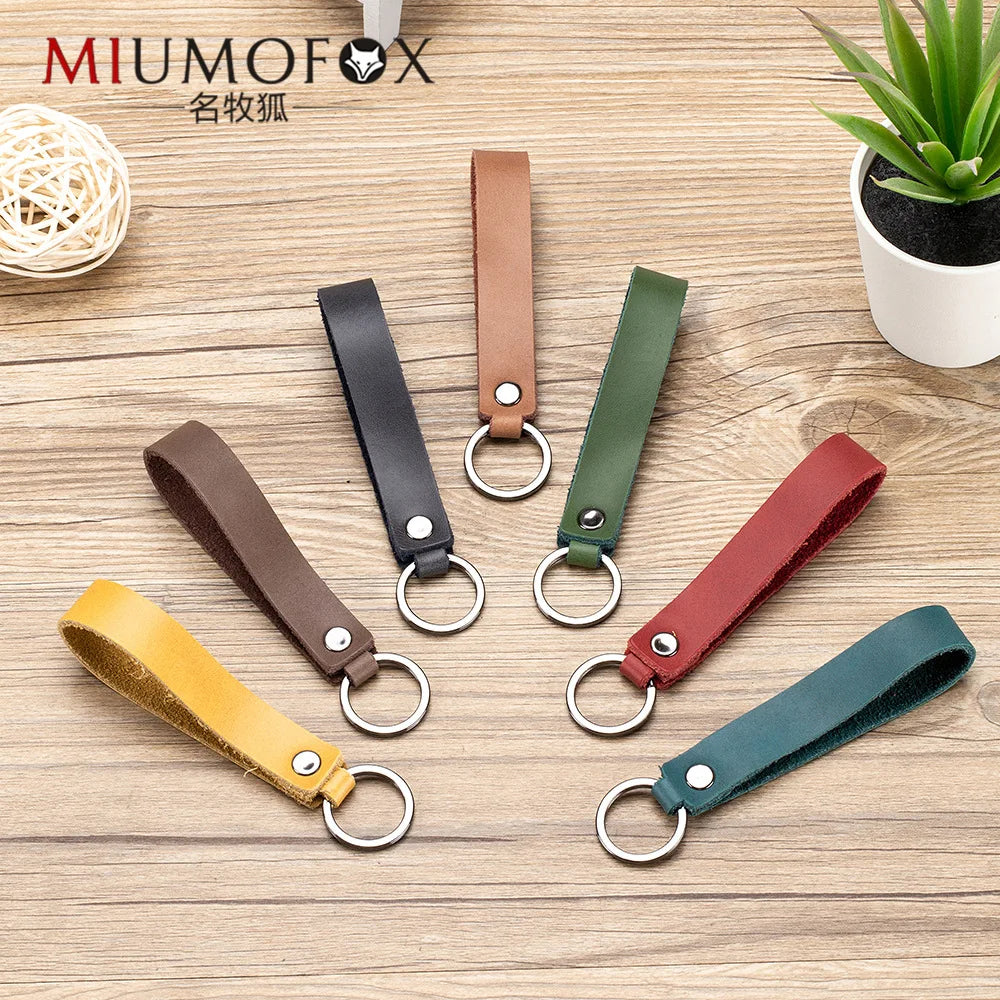 Leather Key Holder Women and Men Key Organizer Mini Small Car keychain