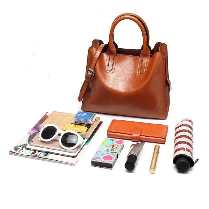 Large Capacity PU Messenger Bag for Women