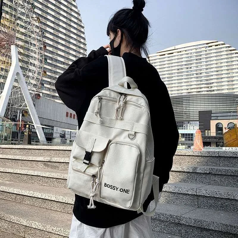 Large Capacity Schoolbag Women's High School Functional Wind Ins Tide Backpack