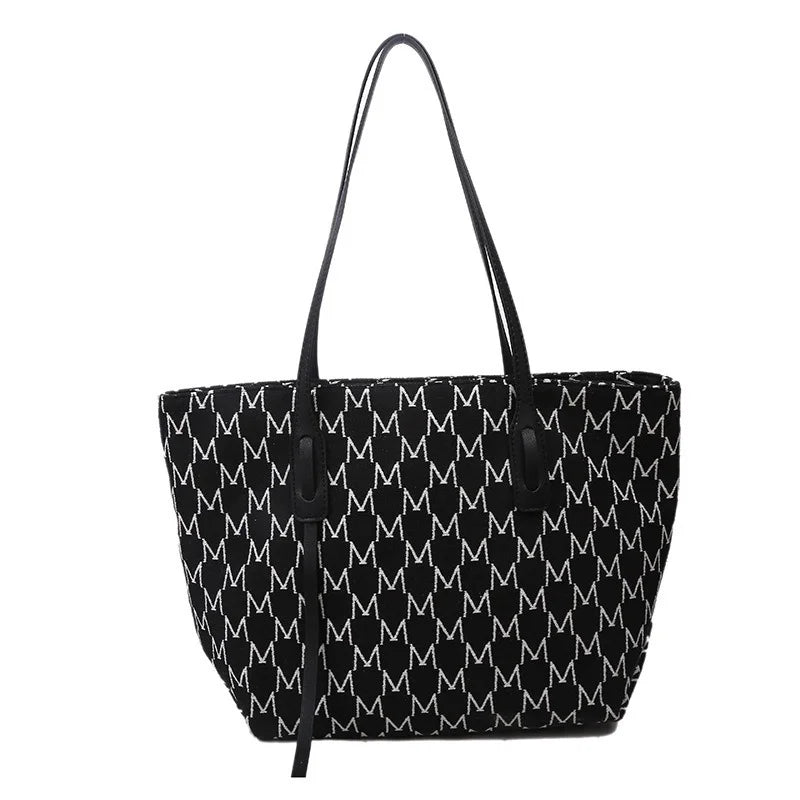 Large Capacity Canvas Tote Bag Retro Handbag Portable Shoulder Slung Bag