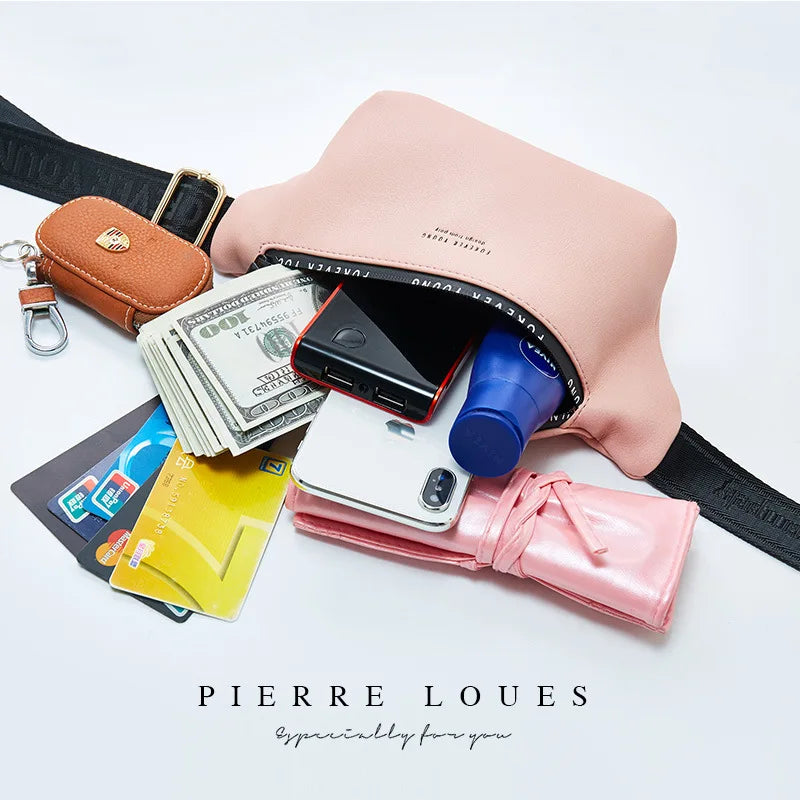 Leather Fanny Pack Unisex Waist Bag for women Multifunction Chest Bag