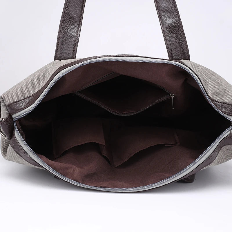 Men Canvas Shoulder Bag Carry On Luggage Tote Large Capacity