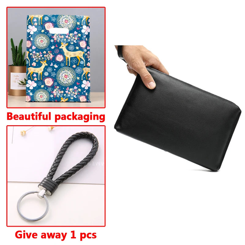 Men's Mobile Phone Bag Leather Handbag Purse Soft Wallet