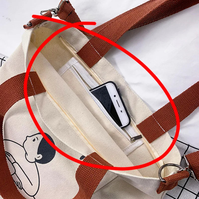 Canvas Japanese Messenger Bag Cartoon Women's Shoulder Bag