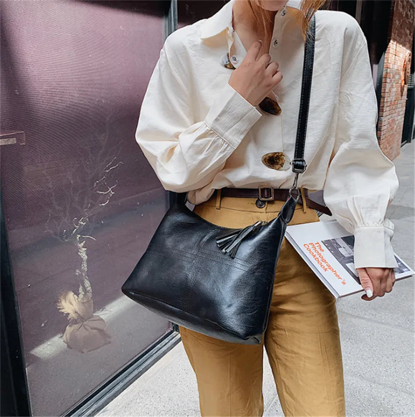 Patent Leather Bucket Bag Large Capacity Women Bag