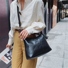 Patent Leather Bucket Bag Large Capacity Women Bag