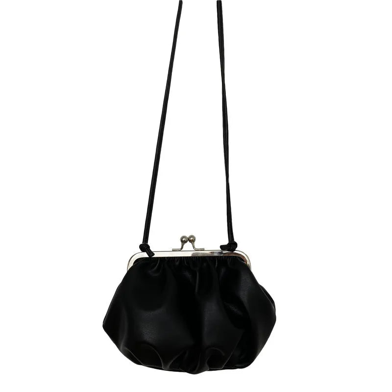 Soft Leather Handbag Pleated Cloud Shoulder Dumplings Bags Women Messenger Bag