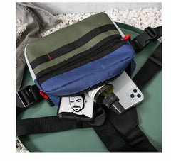 Tri-Strap Chest Bags Streetwear Chest Rig Pack Men Women Patchwork