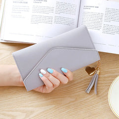 Women Wallets Long Clutch Bag with Heart Pendant