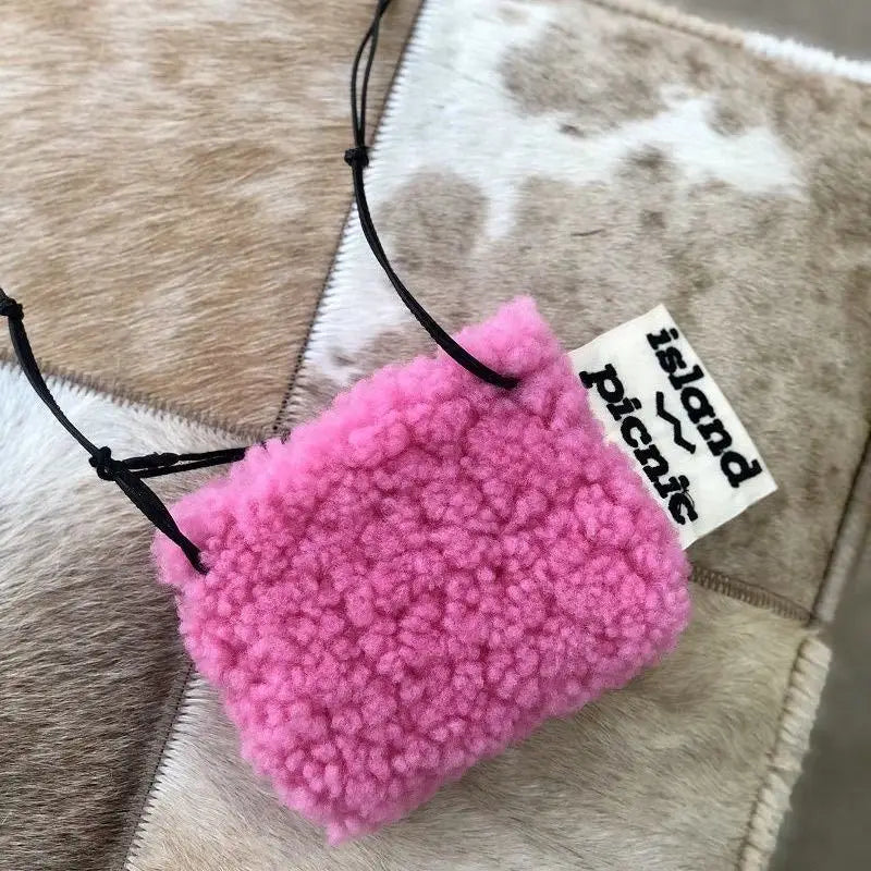 Women's Wool Crossbody Bag Plush Shoulder Bag Mini Bag