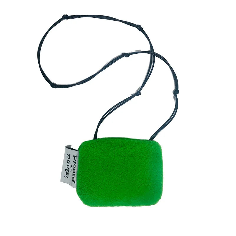 Women's Wool Crossbody Bag Plush Shoulder Bag Mini Bag