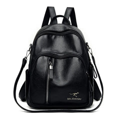 Vintage Leather Backpack Women Shoulder Bag School Bags for Girls