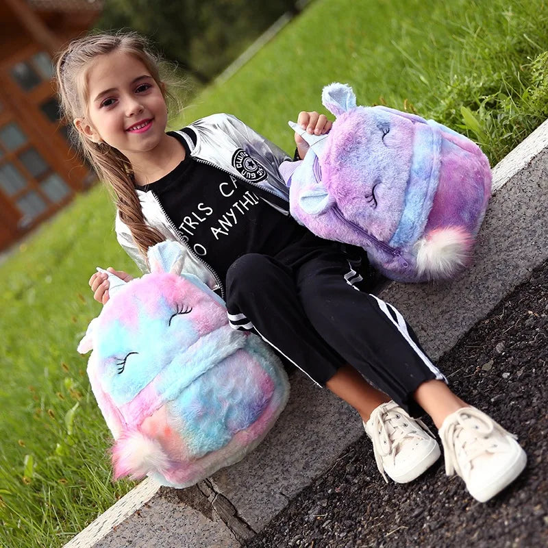 Fanny Plush Animal Backpack with Hairball