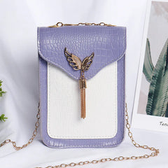 Crocodile Pattern Retro Mobile Phone Bag Women Chain Messenger Bags