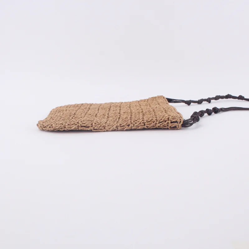 Straw Shoulder Crossbody Bag, Wild Mobile Phone Small Square Bag