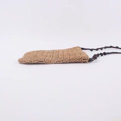 Straw Shoulder Crossbody Bag, Wild Mobile Phone Small Square Bag