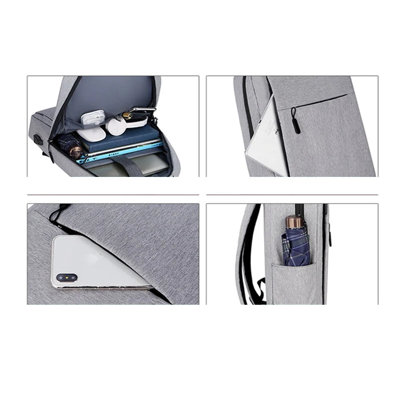 Travel Outdoor Backpack Laptop USB Rucksack Anti Theft Men Backbag