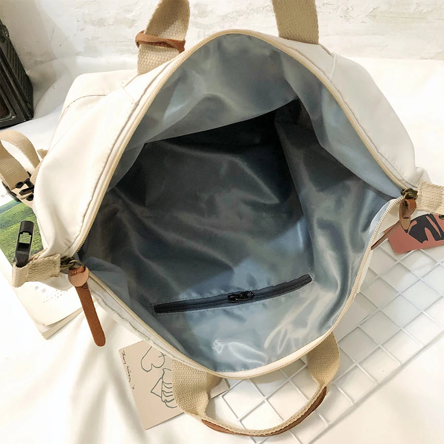 Waterproof Nylon Women Backpack Female Large Capacity Solid Travel Backpack